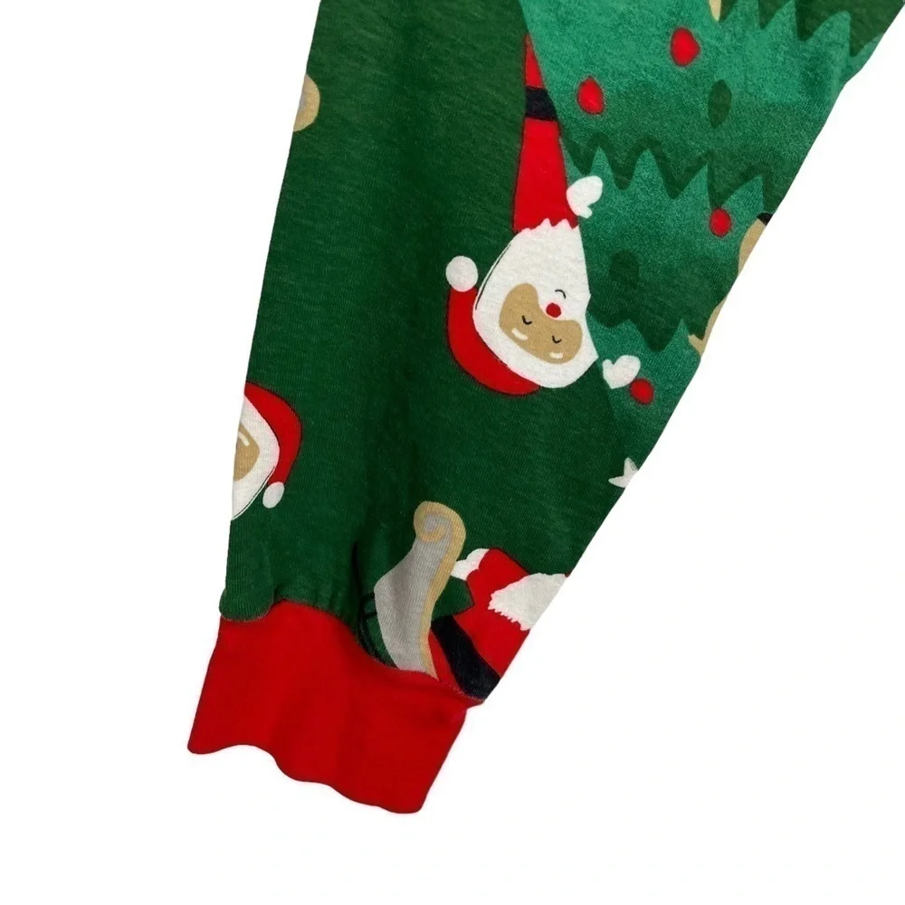CARTER'S ADULT SANTA REINDEER HOLIDAY RED GREEN COTTON MATCHING PAJAMA PJ SET